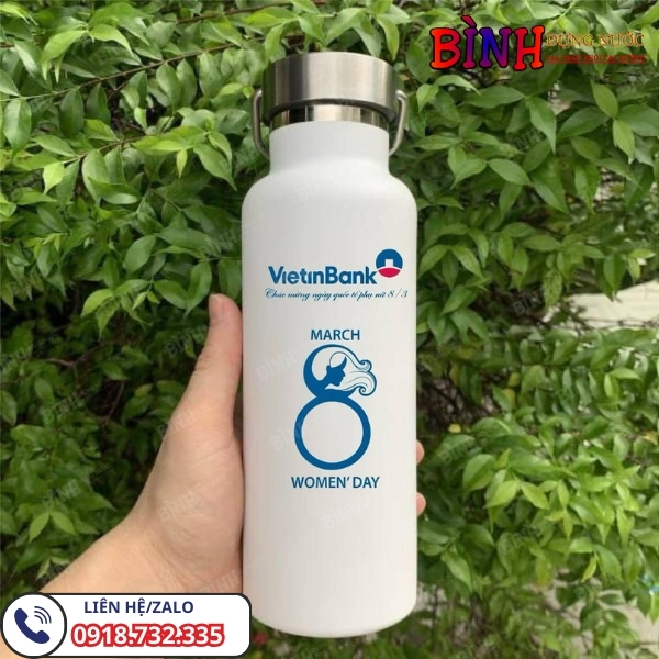 Bình giữ nhiệt in logo ngân hàng