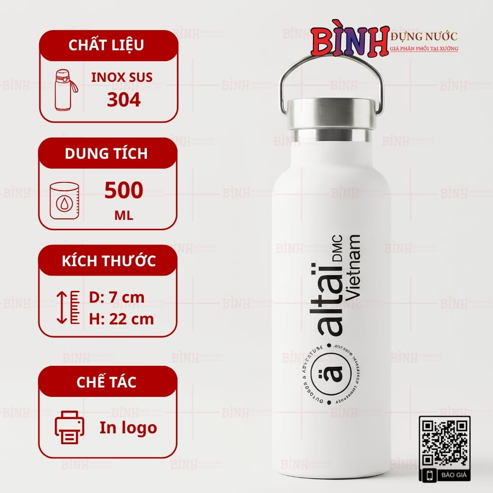 Bình giữ nhiệt có quai in logo Altaï DMC Vietnam 500ml