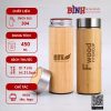 Bình giữ nhiệt vỏ tre khắc logo