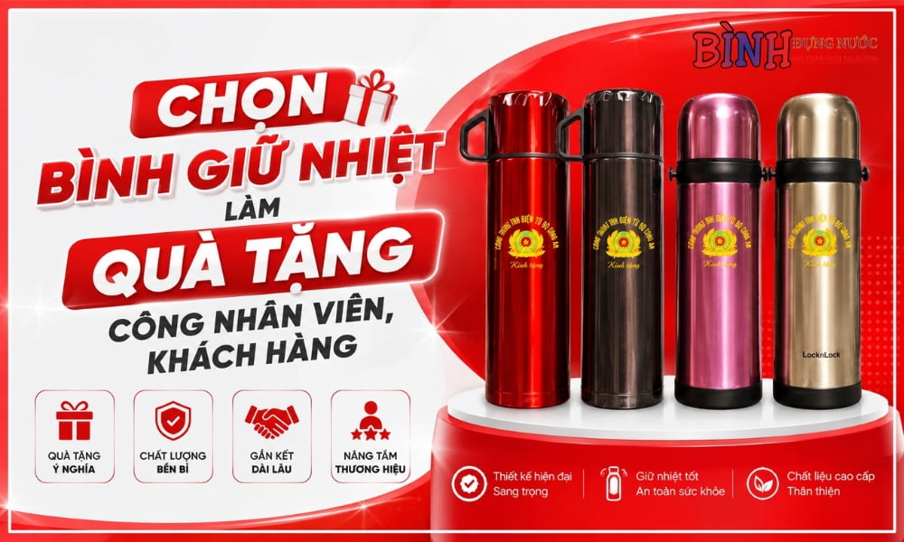 chọn bình giữ nhiệt làm quà tặng công nhân viên và khách hàng