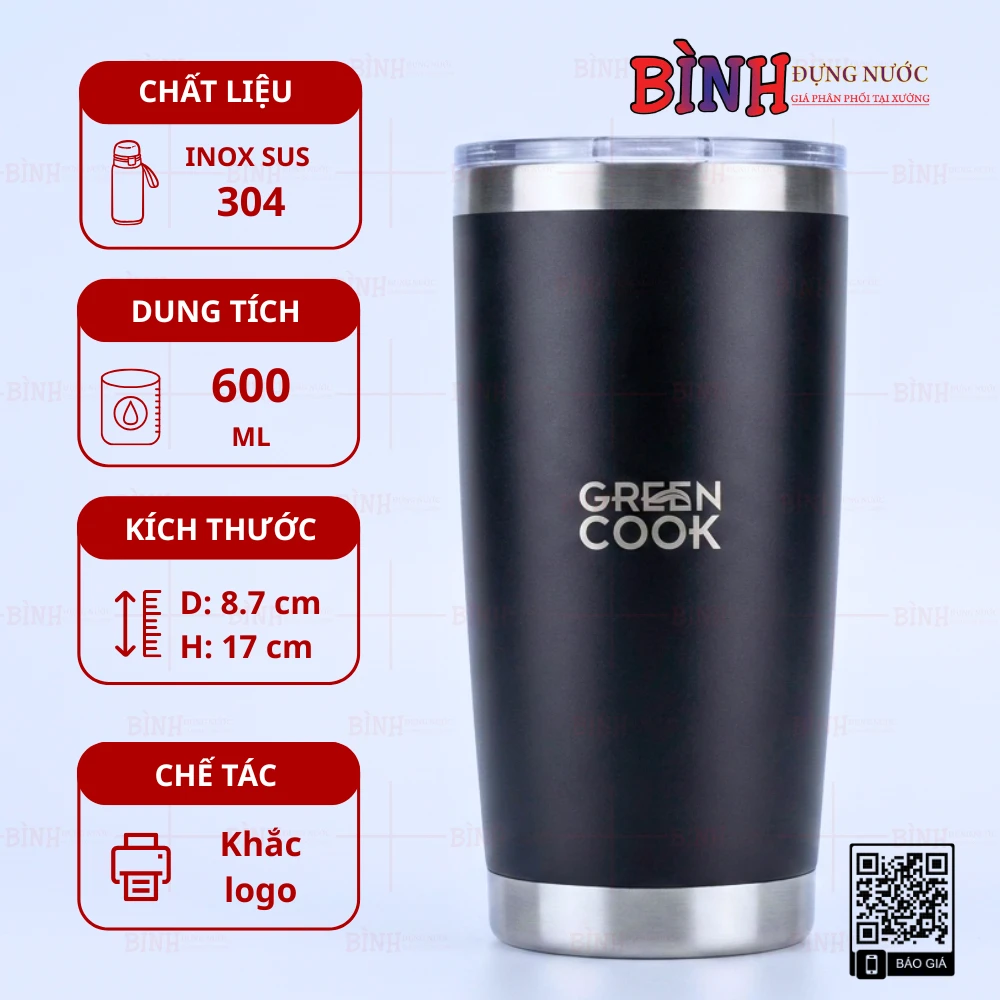 Màu đen hiện đại, nắp gập khóa gài chống tràn và ống hút tiện lợi