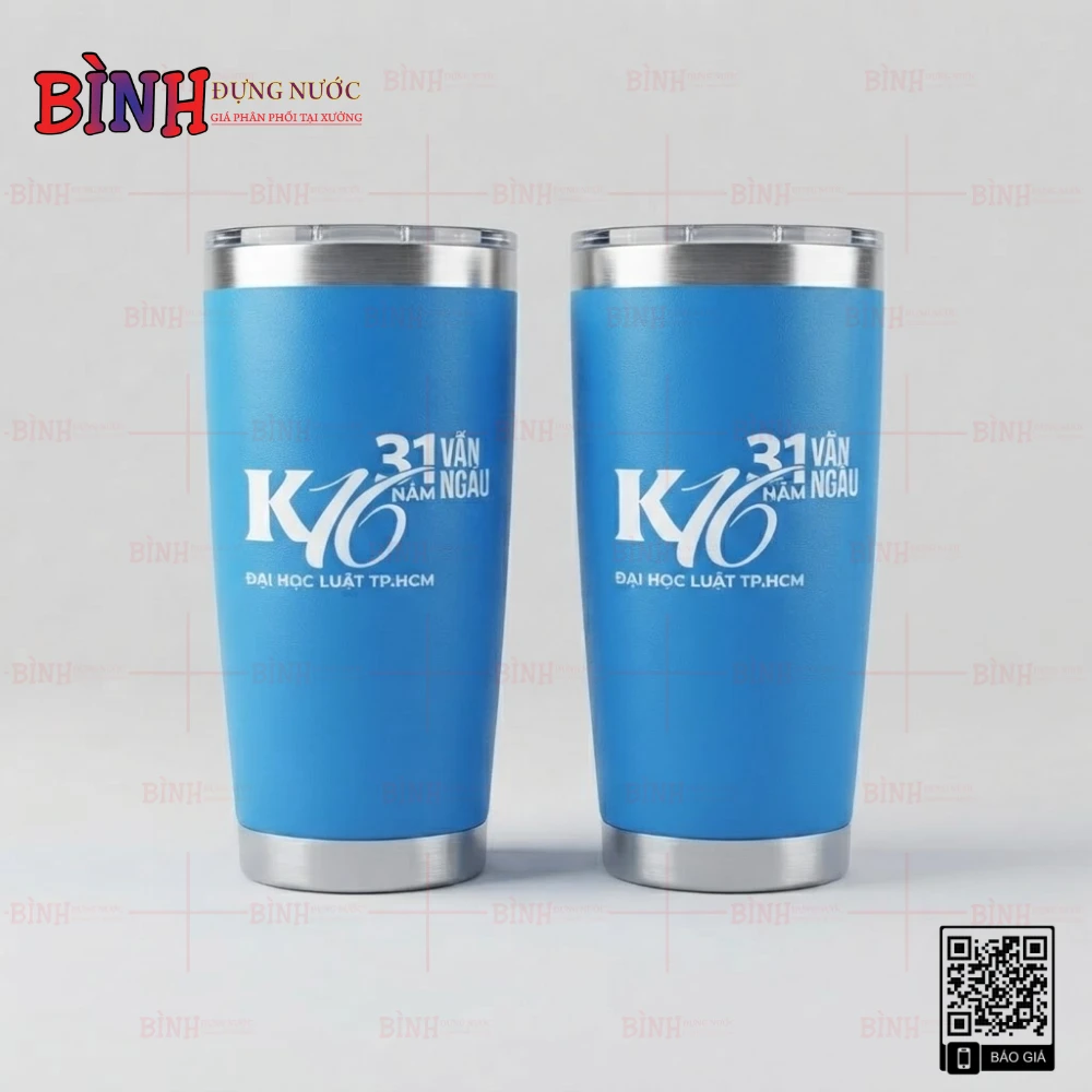 Ly giữ nhiệt 600ml in theo yêu cầu, làm quà kỷ niệm họp lớp K16