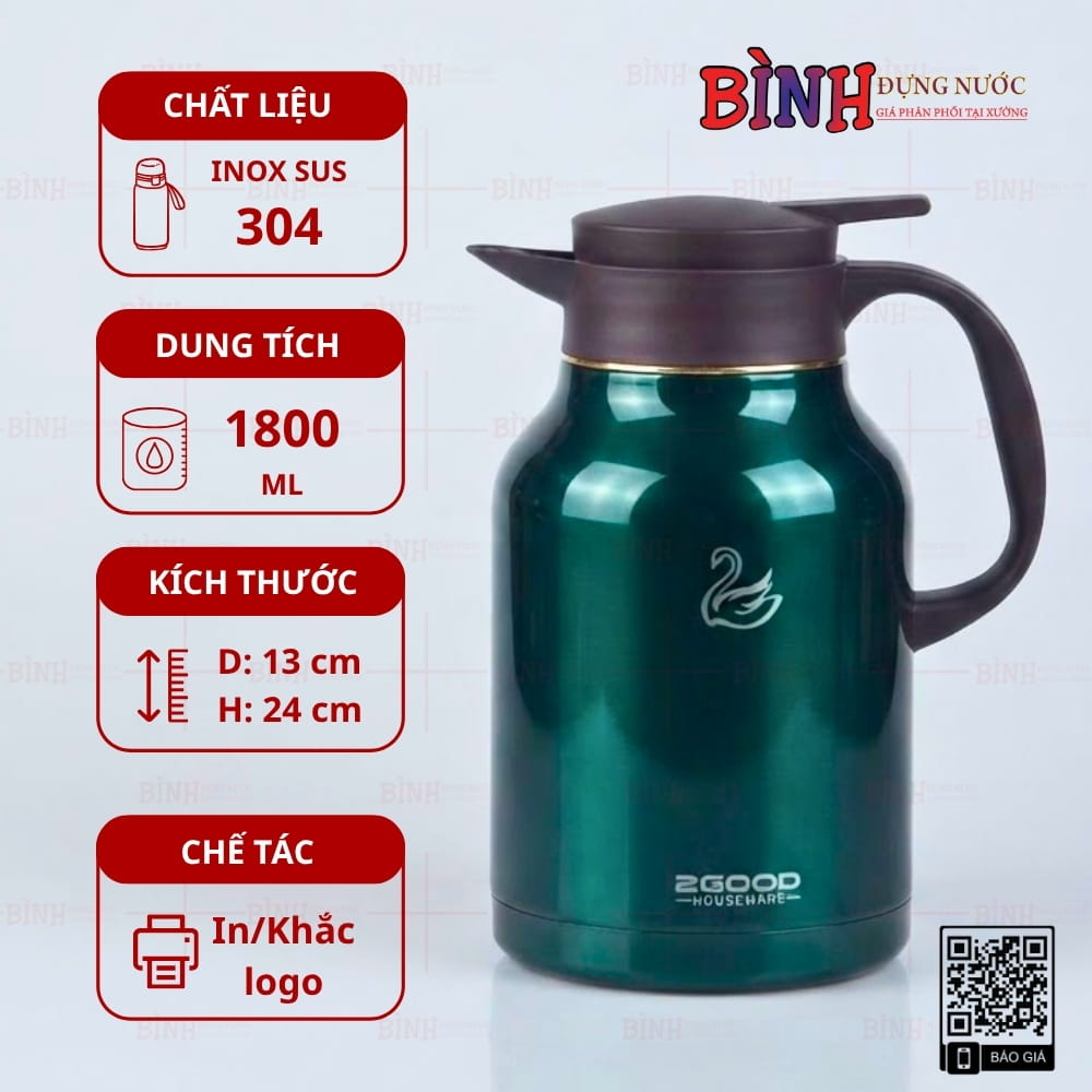 Phích giữ nhiệt dung tích 1800ml