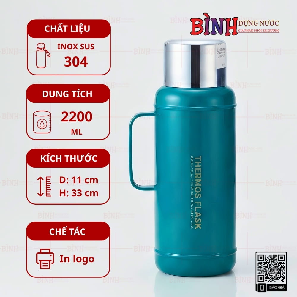 Phích giữ nhiệt cầm tay dung tích 2200ml