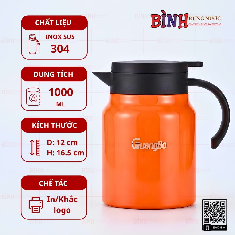 Phích pha trà 1L in logo Công đoàn Guangbo