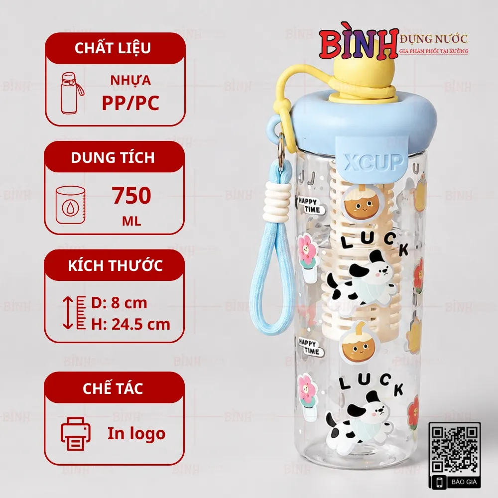 Bình đựng nước 750ml có lõi lọc