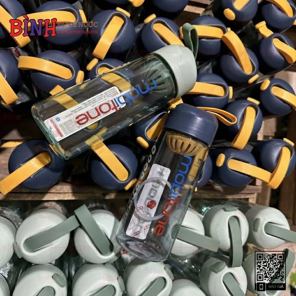 Bình nước nhựa 600ml logo MobiFone